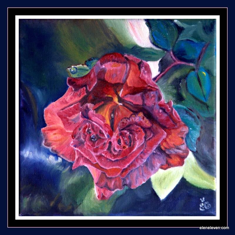 The oil version of the heart shaped rose